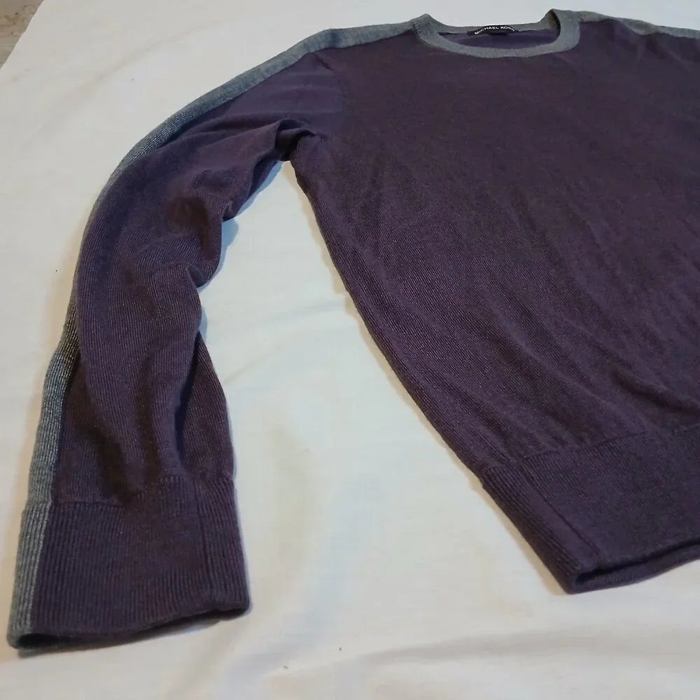 Michael Kors Purple Grey Sweater Long Sleeve Mens‎ XL